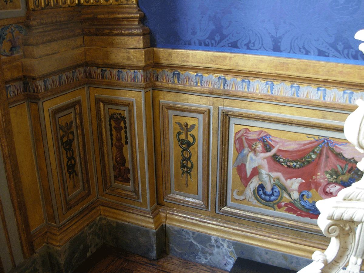 Les murs d'un appartement de l’Hôtel La Rivière. Musée Carnavalet, 23 rue de Sévigné.