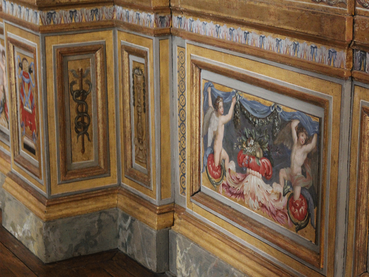 Les murs d'un appartement de l’Hôtel La Rivière. Musée Carnavalet, 23 rue de Sévigné.