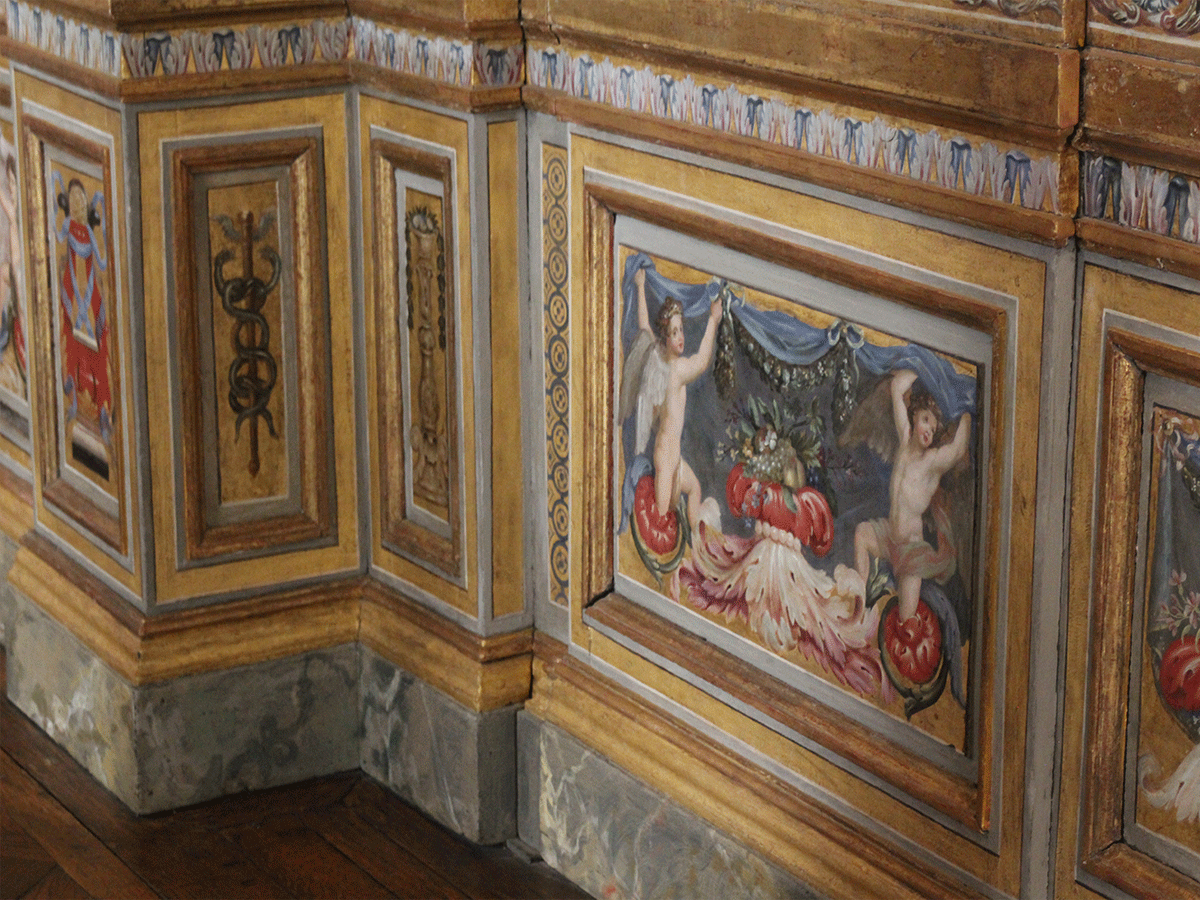 Les murs d'un appartement de l’Hôtel La Rivière. Musée Carnavalet, 23 rue de Sévigné.