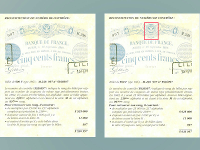 Billet de 500 F « type 1863 ».