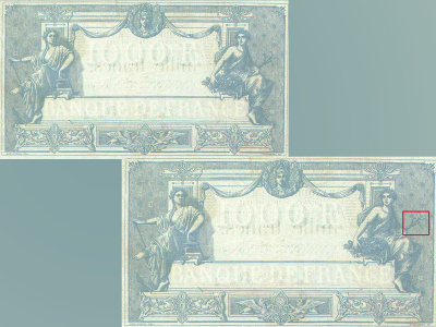 Verso du Billet de 1 000 F « type 1862 ». Dessinateur : Chazal.