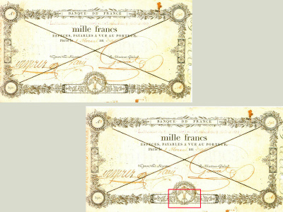 Billet de 1 000 F « type ancien ».