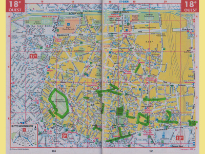 Plan du 18ème arrondissement Nord