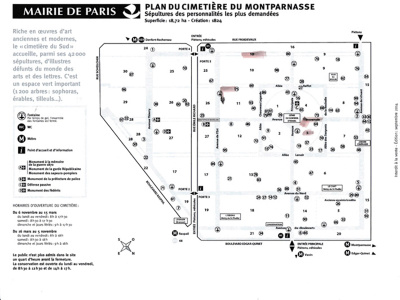 Plan du cimetière Montparnasse