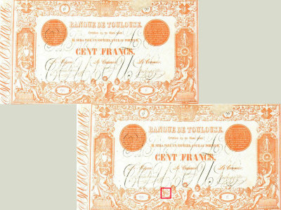 Billet de 100 F de la Banque départementale de Toulouse.