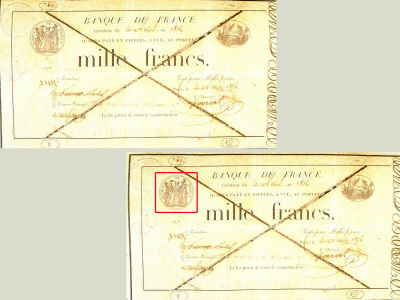 Billet de 1 000 F « type provisoire » 1814.