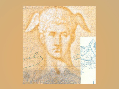 Détail du billet de 100 F « type 1862 ». Filigrane : Mercure.