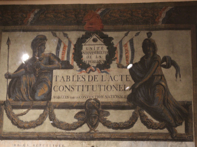 Tables de l’acte constitutionnel. Musée Carnavalet, 23, rue de Sévigné.