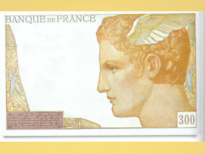 Billet de 300 F « type 1938 – Cérès ». Peint par Serveau, gravé par Deloche.